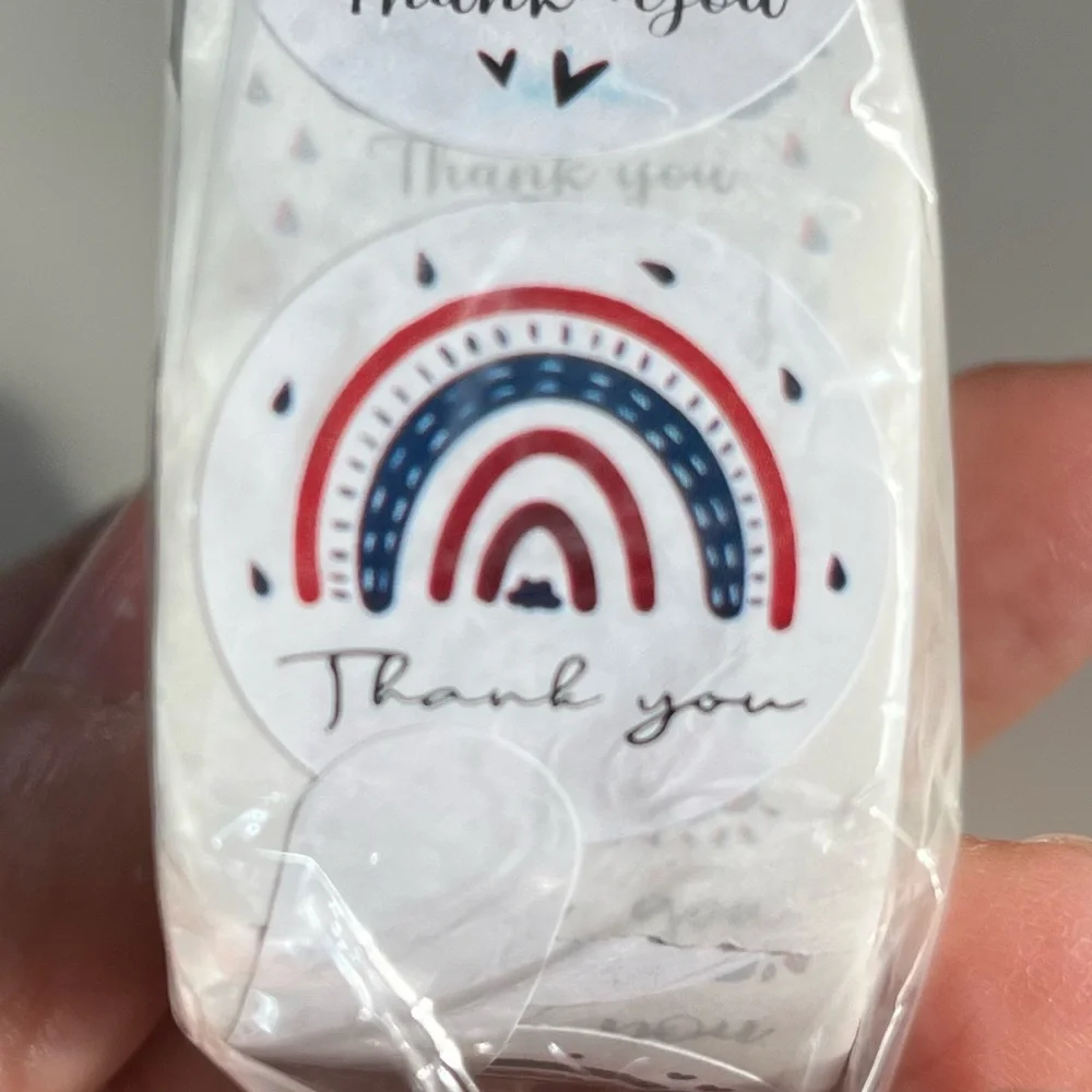 Rainbow Thank You Stickers - Roll of 500 NEW